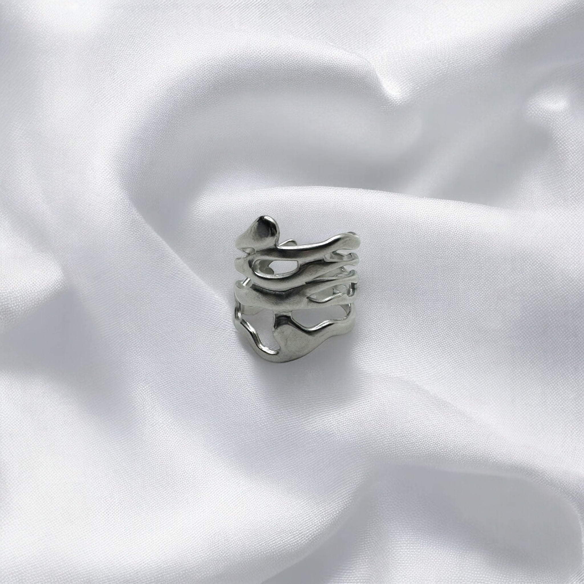 Anello aster silver regolabile Sharifa Crystals